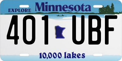 MN license plate 401UBF
