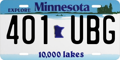 MN license plate 401UBG