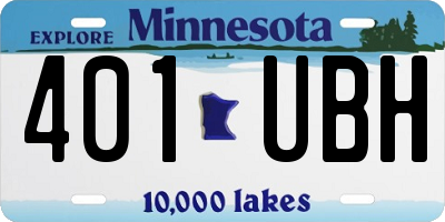 MN license plate 401UBH