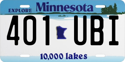 MN license plate 401UBI