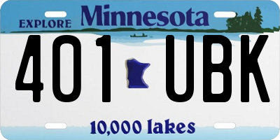 MN license plate 401UBK