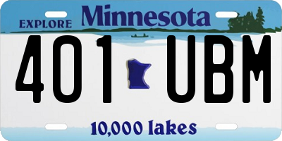 MN license plate 401UBM