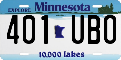 MN license plate 401UBO