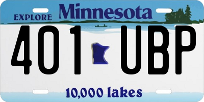 MN license plate 401UBP