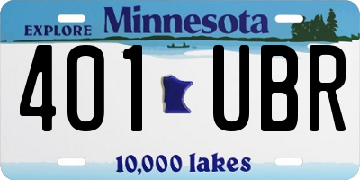 MN license plate 401UBR