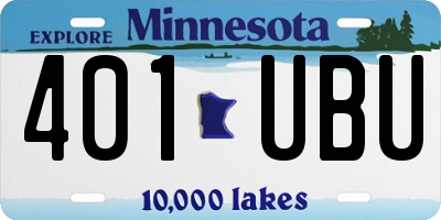 MN license plate 401UBU