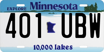 MN license plate 401UBW