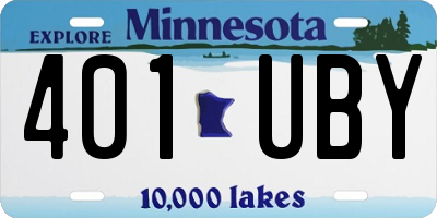 MN license plate 401UBY