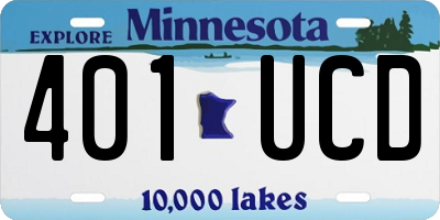 MN license plate 401UCD