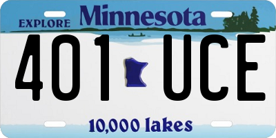MN license plate 401UCE