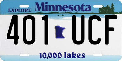 MN license plate 401UCF