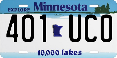 MN license plate 401UCO