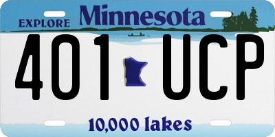 MN license plate 401UCP