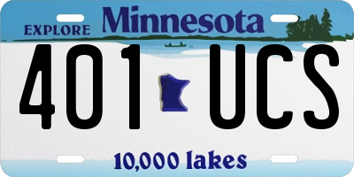 MN license plate 401UCS