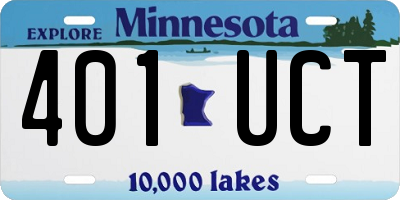 MN license plate 401UCT