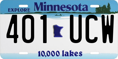 MN license plate 401UCW