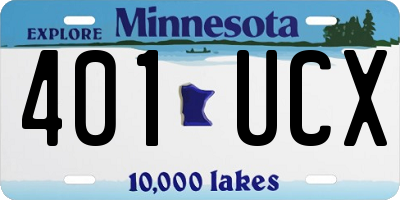 MN license plate 401UCX