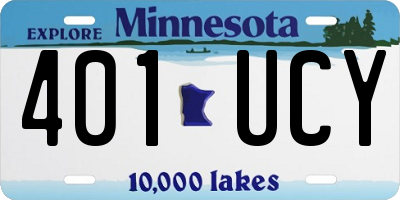 MN license plate 401UCY