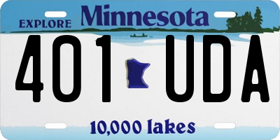 MN license plate 401UDA