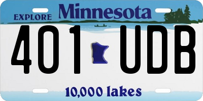 MN license plate 401UDB