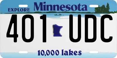 MN license plate 401UDC