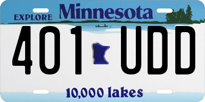 MN license plate 401UDD