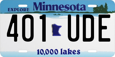 MN license plate 401UDE