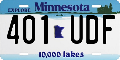 MN license plate 401UDF