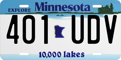 MN license plate 401UDV