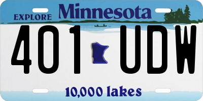 MN license plate 401UDW