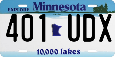 MN license plate 401UDX