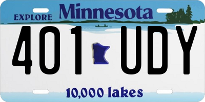 MN license plate 401UDY