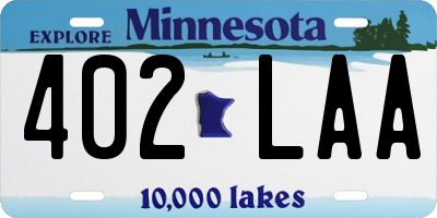 MN license plate 402LAA