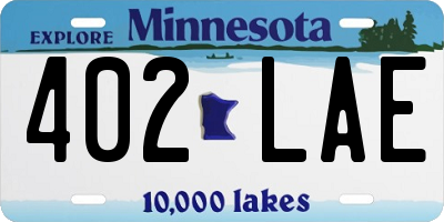 MN license plate 402LAE