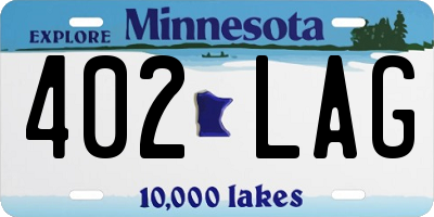 MN license plate 402LAG