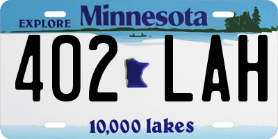 MN license plate 402LAH