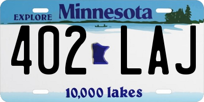 MN license plate 402LAJ