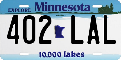 MN license plate 402LAL