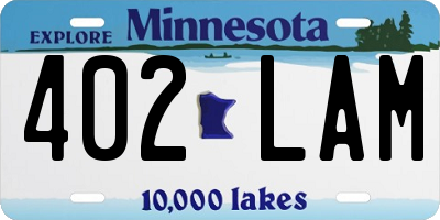 MN license plate 402LAM