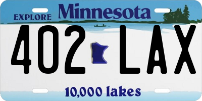 MN license plate 402LAX