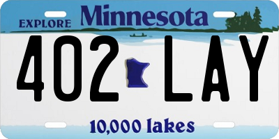 MN license plate 402LAY