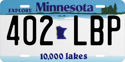 MN license plate 402LBP