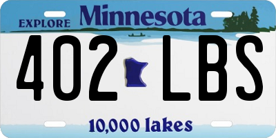 MN license plate 402LBS