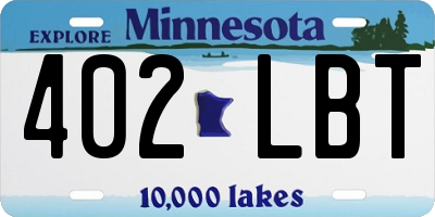 MN license plate 402LBT