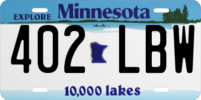 MN license plate 402LBW