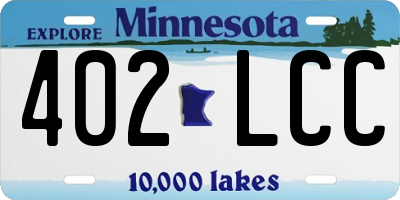 MN license plate 402LCC