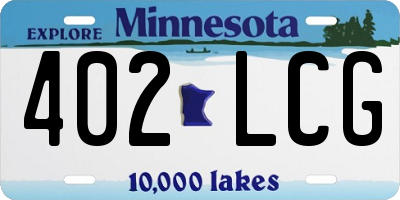 MN license plate 402LCG