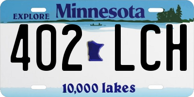 MN license plate 402LCH