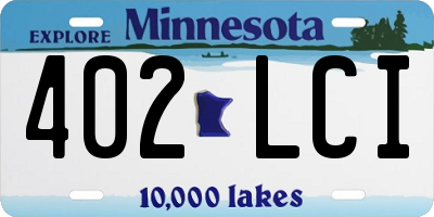 MN license plate 402LCI