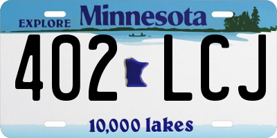 MN license plate 402LCJ